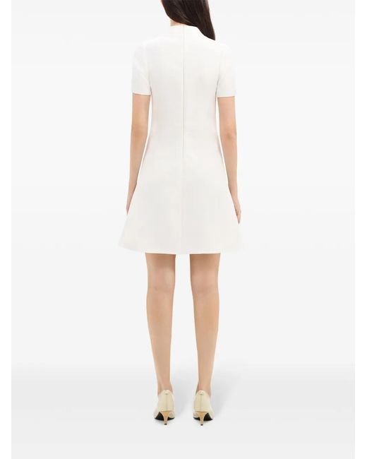 Courreges White Short Sleeve Twill A-Line Mini Dress
