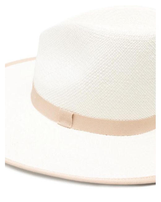 Max Mara White Ribbon Trim Hat