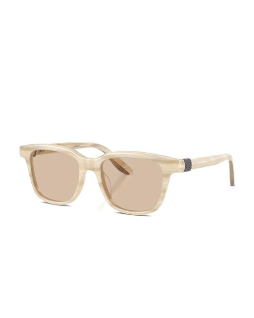 Brunello Cucinelli Natural Square-Frame Sunglasses