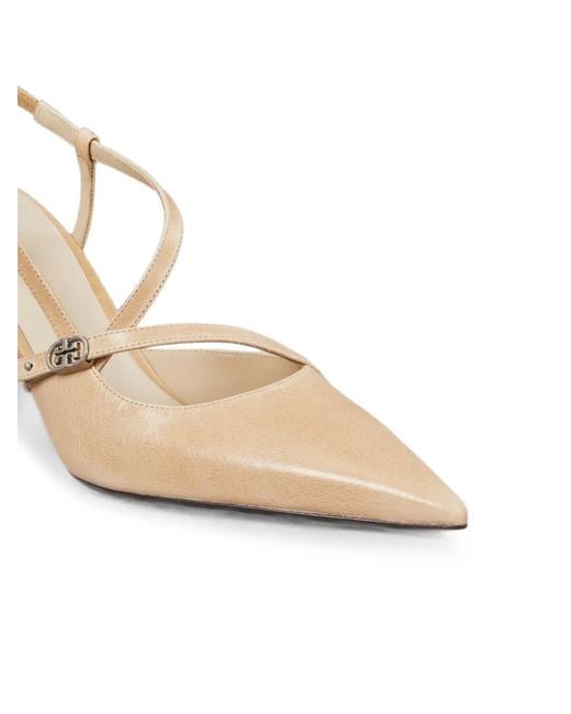 Tory Burch White Double T Buckle Pumps