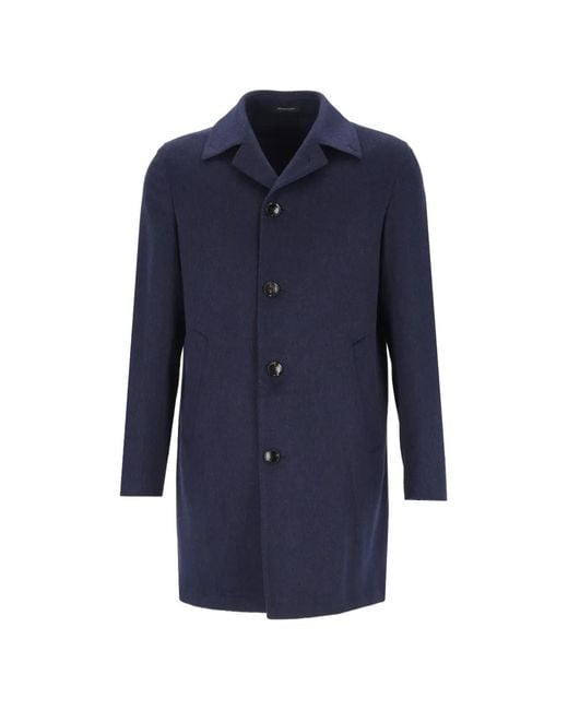 Al Duca D'aosta Blue Button-Up Coat for men