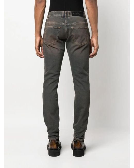 Balmain Gerafelde Jeans in het Gray voor heren