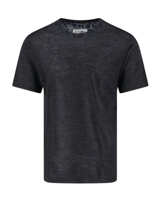 MM6 by Maison Margiela Black Letter-Print T-Shirt for men
