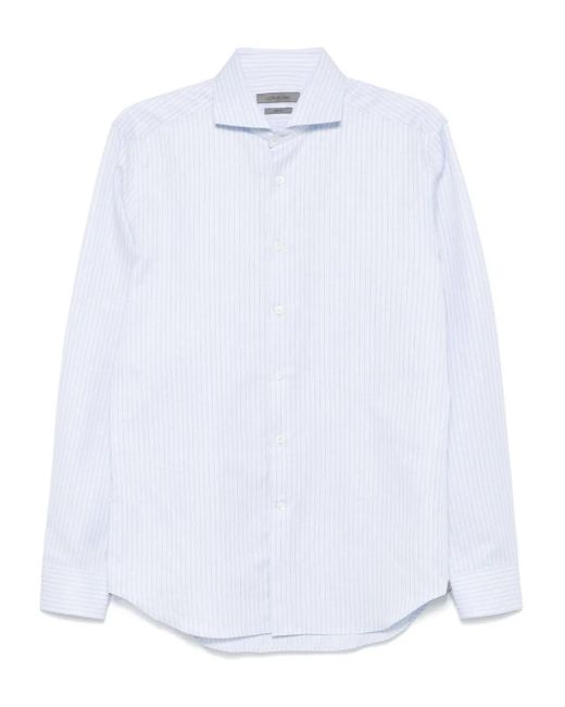 メンズ Corneliani ストライプ シャツ White