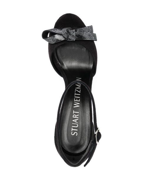 Discoplatform 130mm bow-detail sandals Stuart Weitzman de color Black