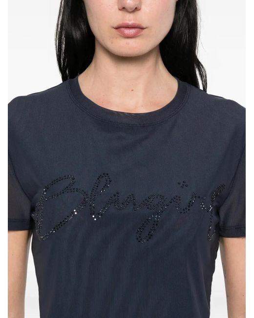 Blugirl Blumarine Blue Crystal-Embellishment T-Shirt