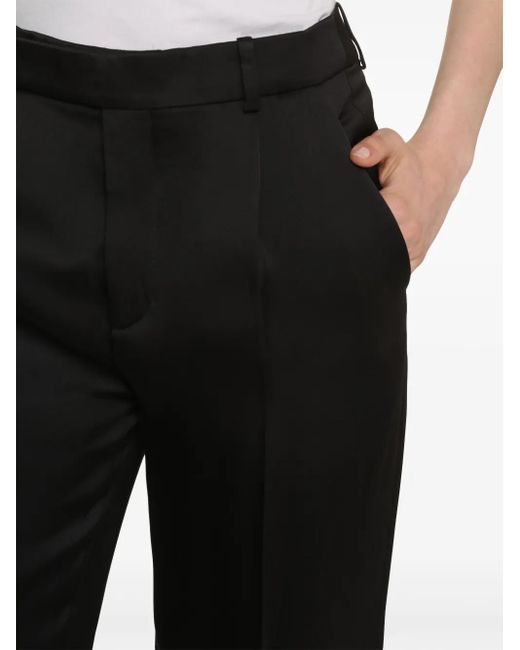 Saint Laurent Black Satin Flared Pants For