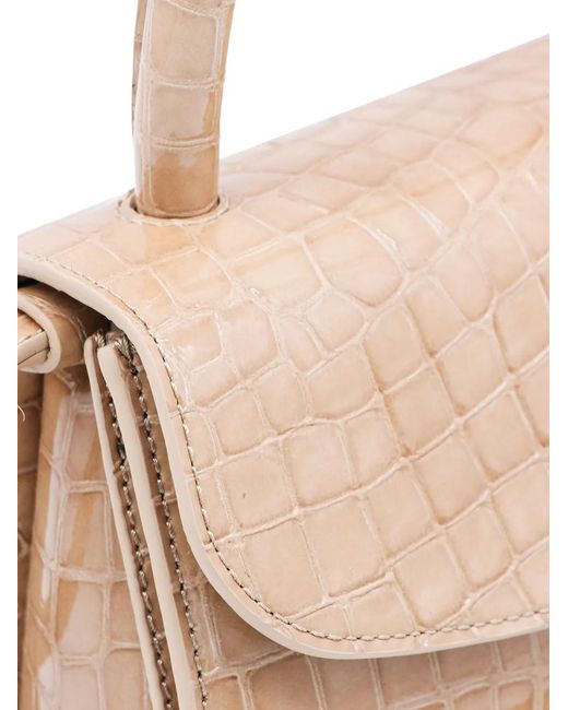By Far Pink Mini 2.0 Crocodile-Effect Tote Bag