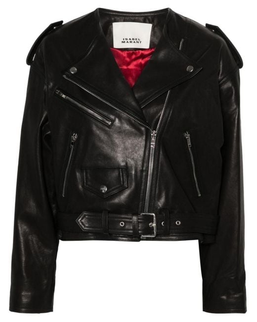 Veste de moto en cuir Isabel Marant en coloris Black