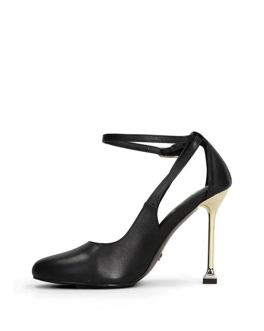 GOLD&ROUGE Black Falaf Buckle-Fastening Pumps