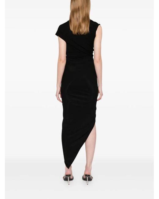 Robe Mi-Longue À Design Drapé Balenciaga en coloris Black