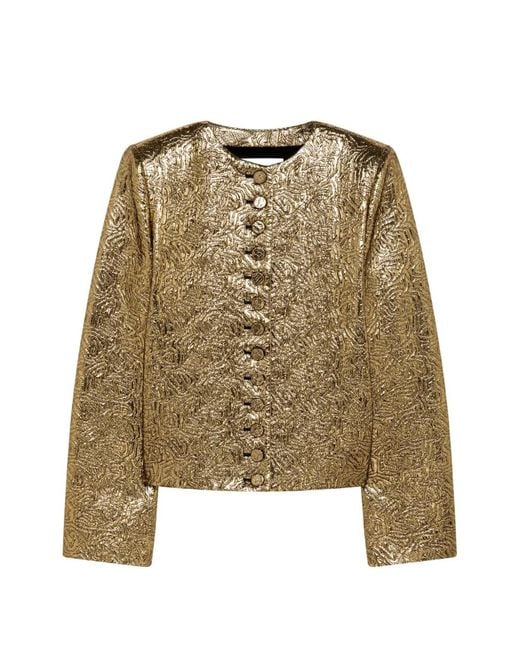 MSGM Natural Textured Metallic-Finish Jacket