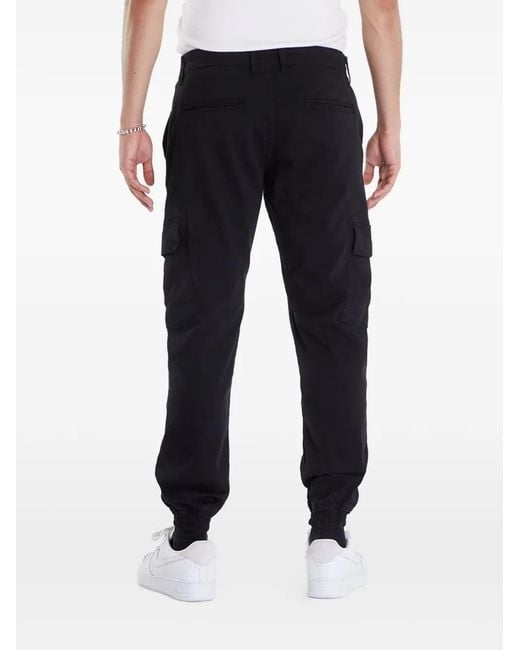 Urban Classics Blue Elasticated-Cuff Cargo Pants for men