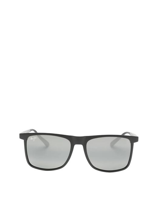 Maui Jim Gray Makamae Square-Frame Sunglasses