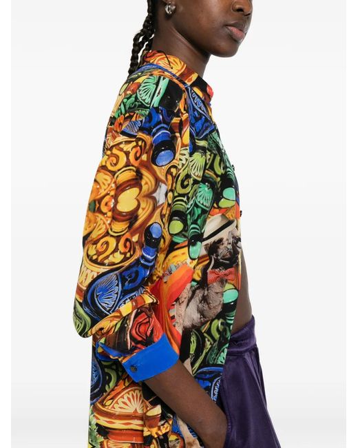 The Artistylist Orange Camel Printed Shirt