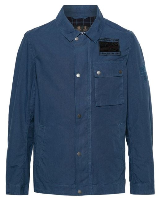 Barbour Blue Workers Cotton Shirt Jacket for men