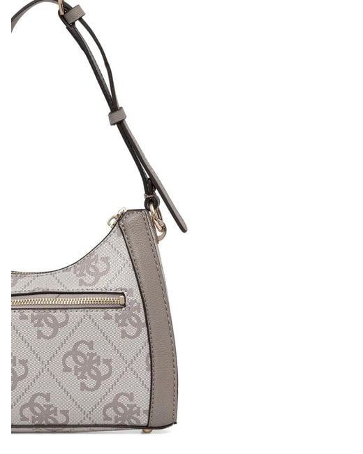 Guess Gray Karnilla Monogram-Pattern Shoulder Bag