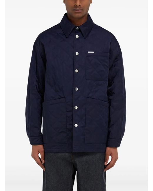Ferragamo Blue Quilted Jacket for men
