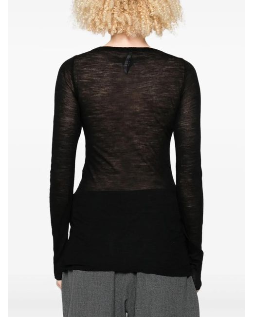 Liviana Conti Black Lucrezia Long-Sleeve Round-Neck T-Shirt
