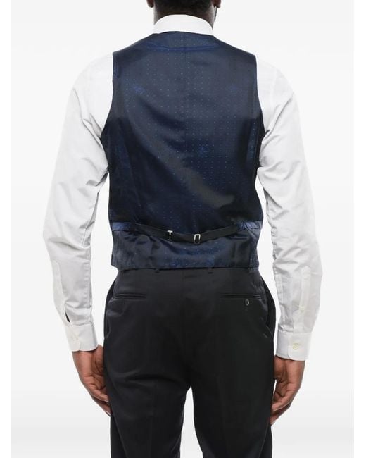 Corneliani Blue Leader Wool Waistcoat for men
