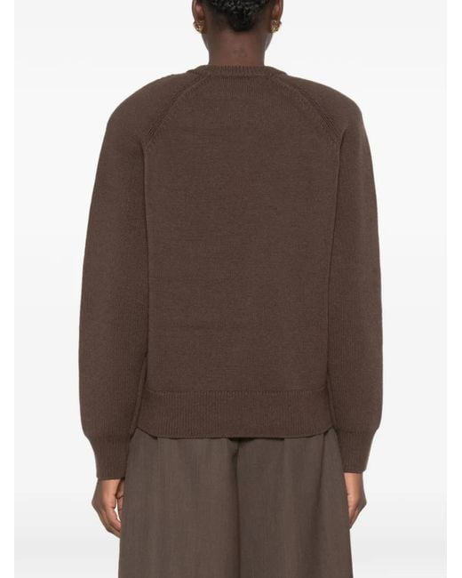 Frankie Shop Brown Lina Long-Sleeve Sweater