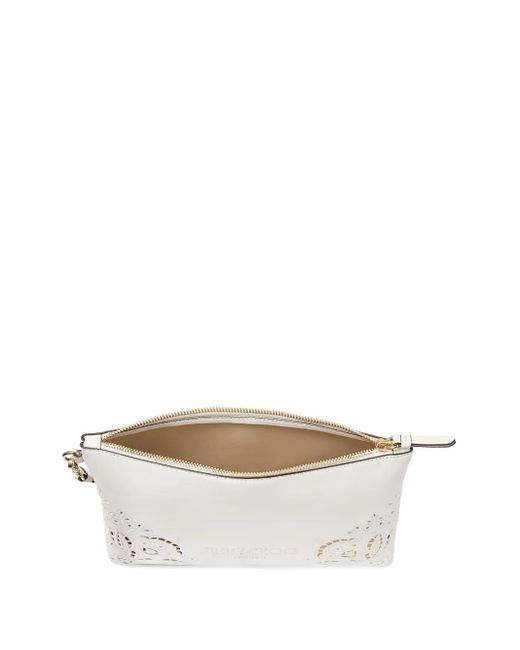 Jimmy Choo White Zip Flat Clutch Bag