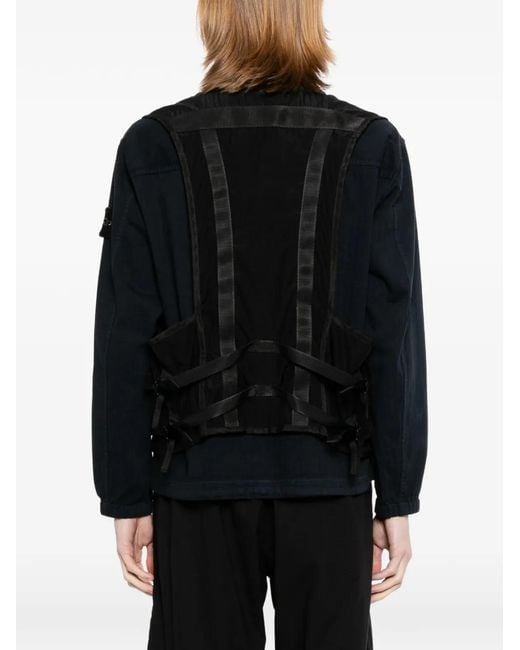 Chaleco Con Múltiples Bolsillos Stone Island de hombre de color Black