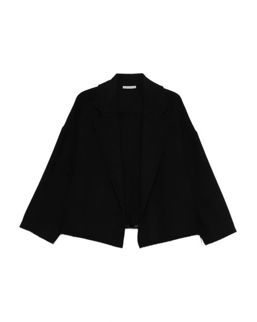 Dusan Black Notched-Lapel Raw-Edge Jacket