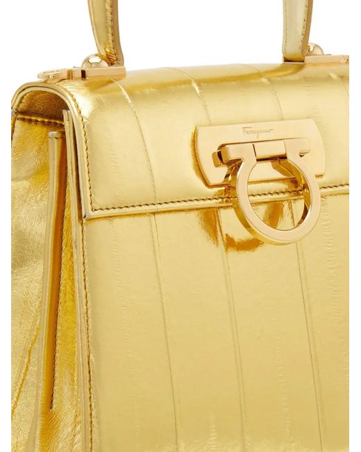 Ferragamo Yellow Small Iconic Top-Handle Cross Body Bag