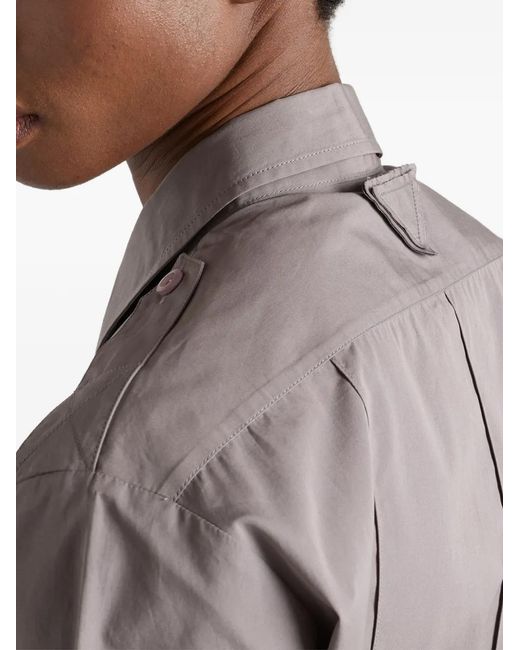 Prada Gray Short-Sleeved Poplin Shirt