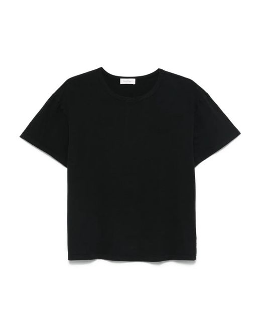 Second/Layer Black Cotton T-Shirt for men