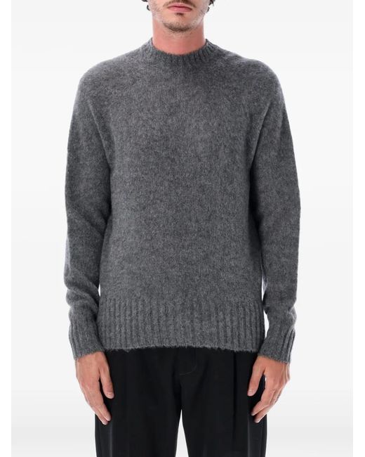 Tom Ford Gray Ribbed-Knit Raglan-Sleeve Sweater for men