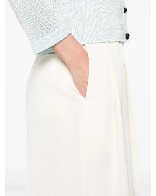Jil Sander White Pleat-Detailed Trousers
