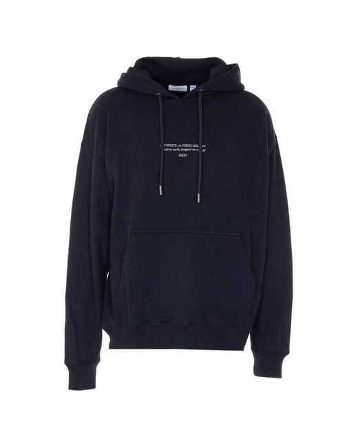 Off-White c/o Virgil Abloh Blue Statement Skate Printed Hoodie for men