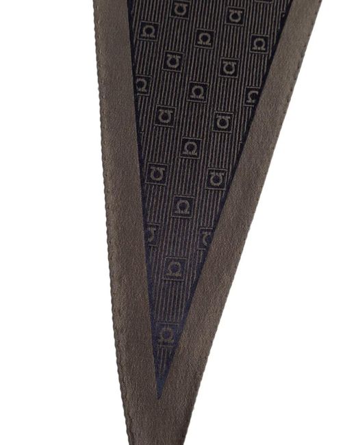 Ferragamo Black Asymmetric Monogram-Pattern Scarf for men