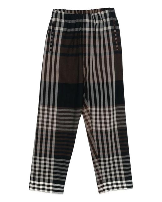 Phisique Du Role Black Checked Elastic-Waist Trousers