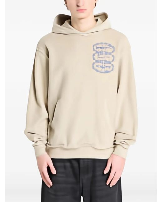 RIPNDIP Natural Linked Up Reverse-Stitched Hoodie for men