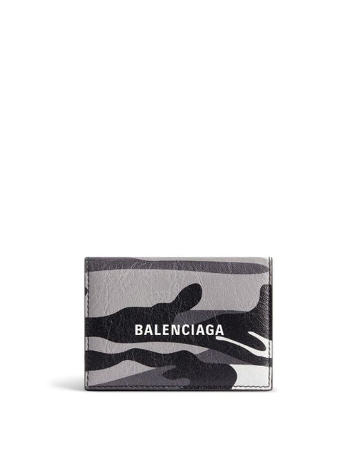 Balenciaga White Camouflage-print Leather Wallet for men