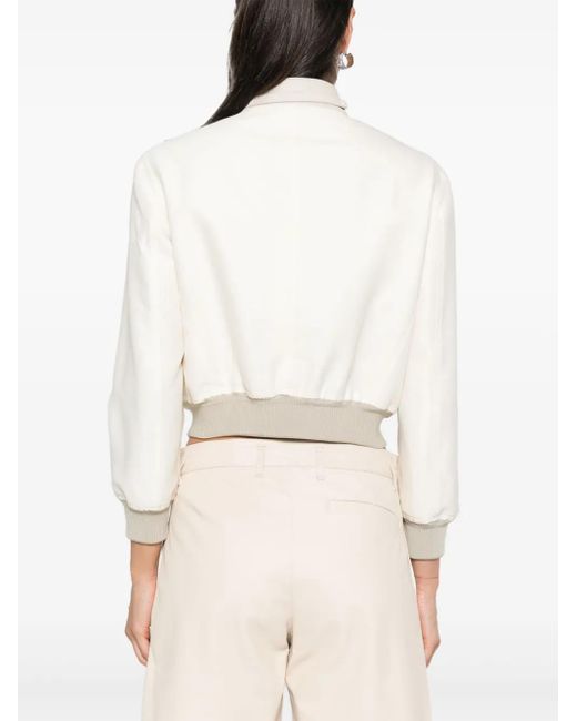 Tom Ford White Contrasting-Trim Jacket