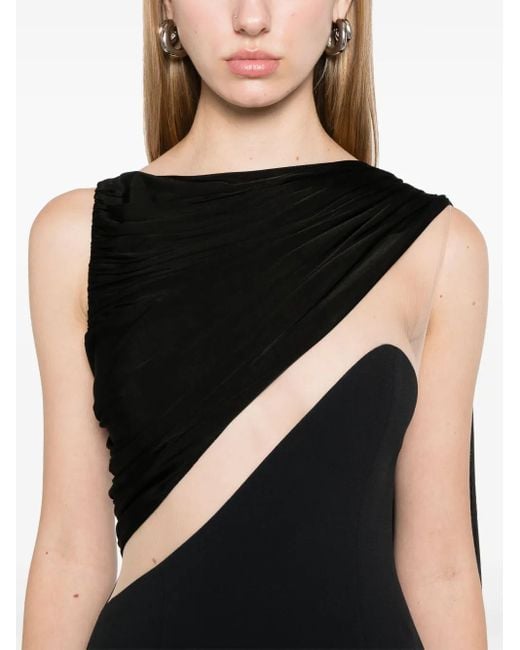 David Koma Black Draped Gown