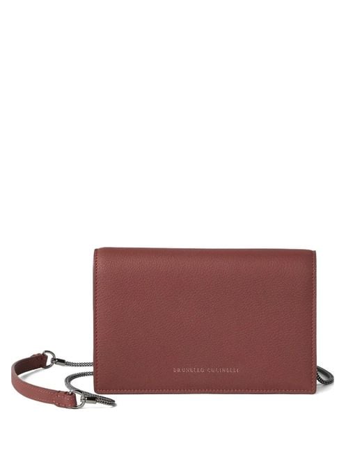 Brunello Cucinelli Purple Leather Chain Wallet