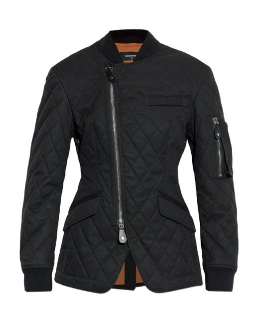 DSquared² Black Quilted Asymmetric-Zip Jacket