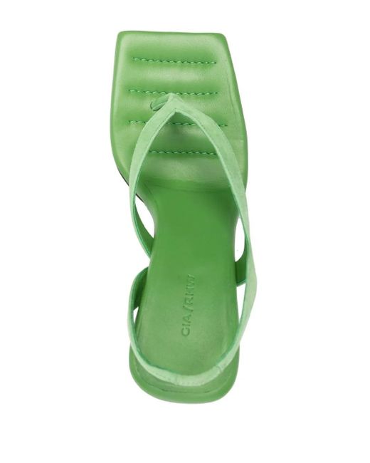 Gia Borghini Green Rosie 12 Leather Sandals