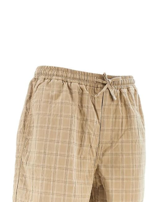 Forét Natural Shift Check-Pattern Drawstring Shorts for men