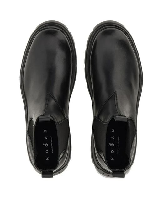 Hogan Black H692 Leather Chelsea Boots for men