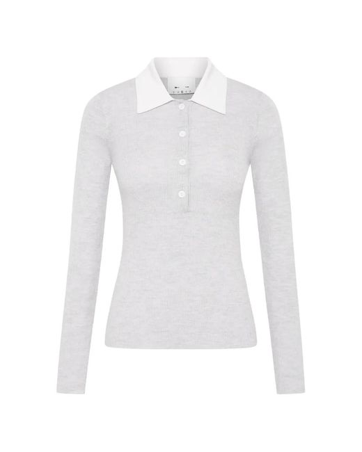 The Upside White Polo Faye En Maille