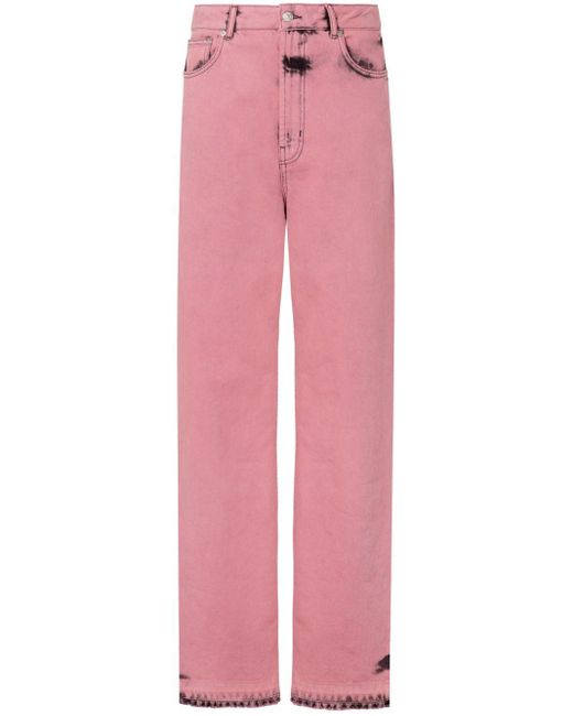 Moschino Jeans Pink Hoch sitzende Tapered-Jeans