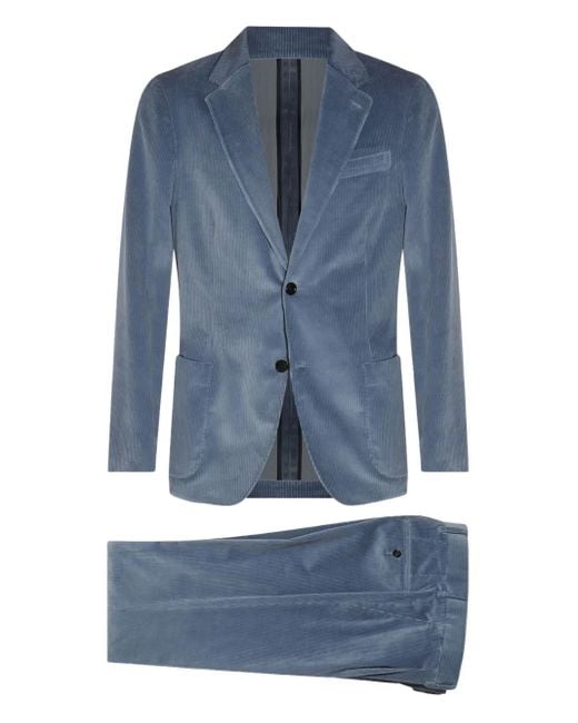 Lardini Blue Corduroy Two-Button Suit for men
