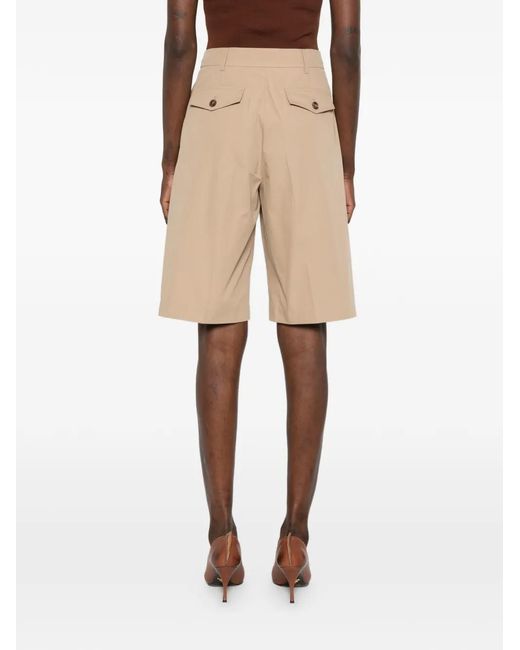 Yves Salomon Natural Pleated Shorts