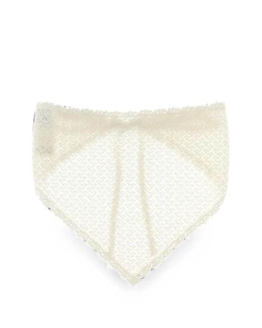 THE GARMENT White Crochet-Knit Rear-Tie Bandana